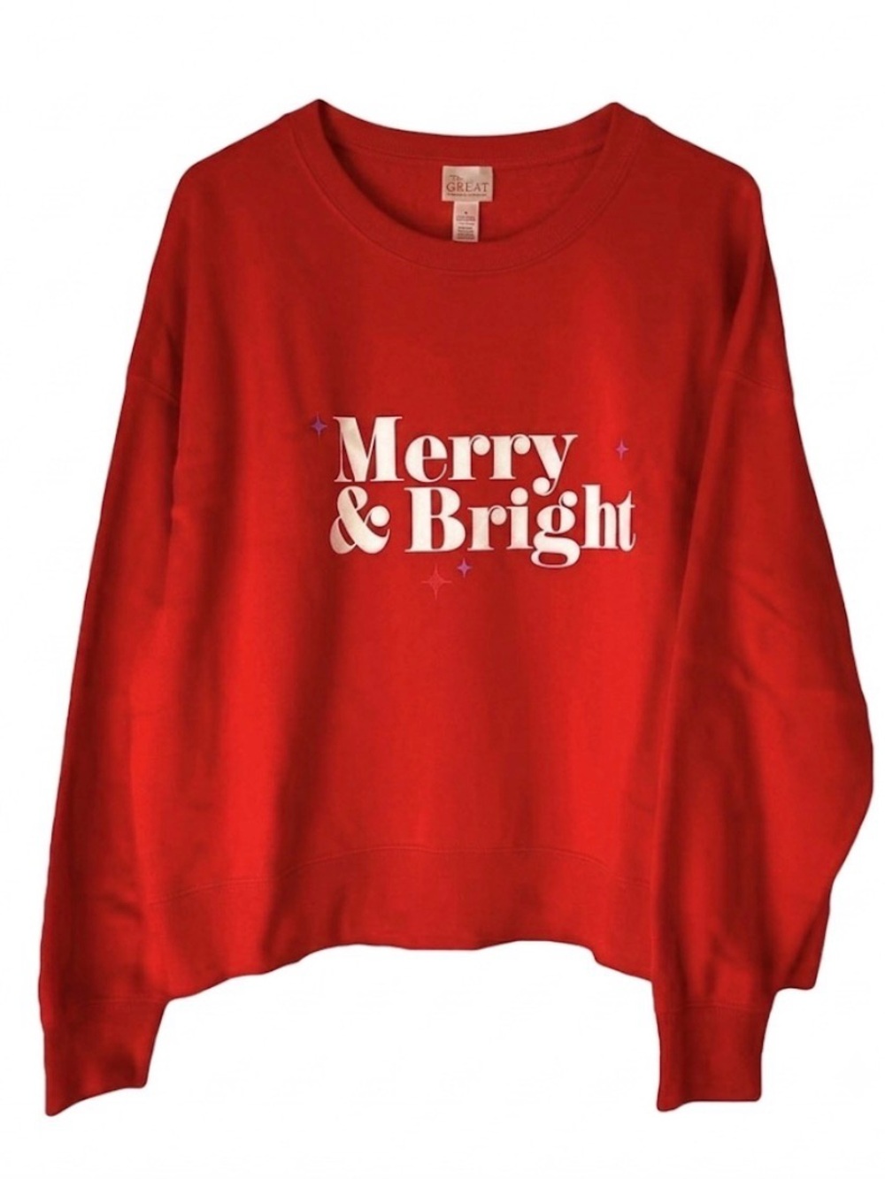 WONDERSHOP Merry & Bright Holiday Sweatshirt, Women’s 2X, Red White